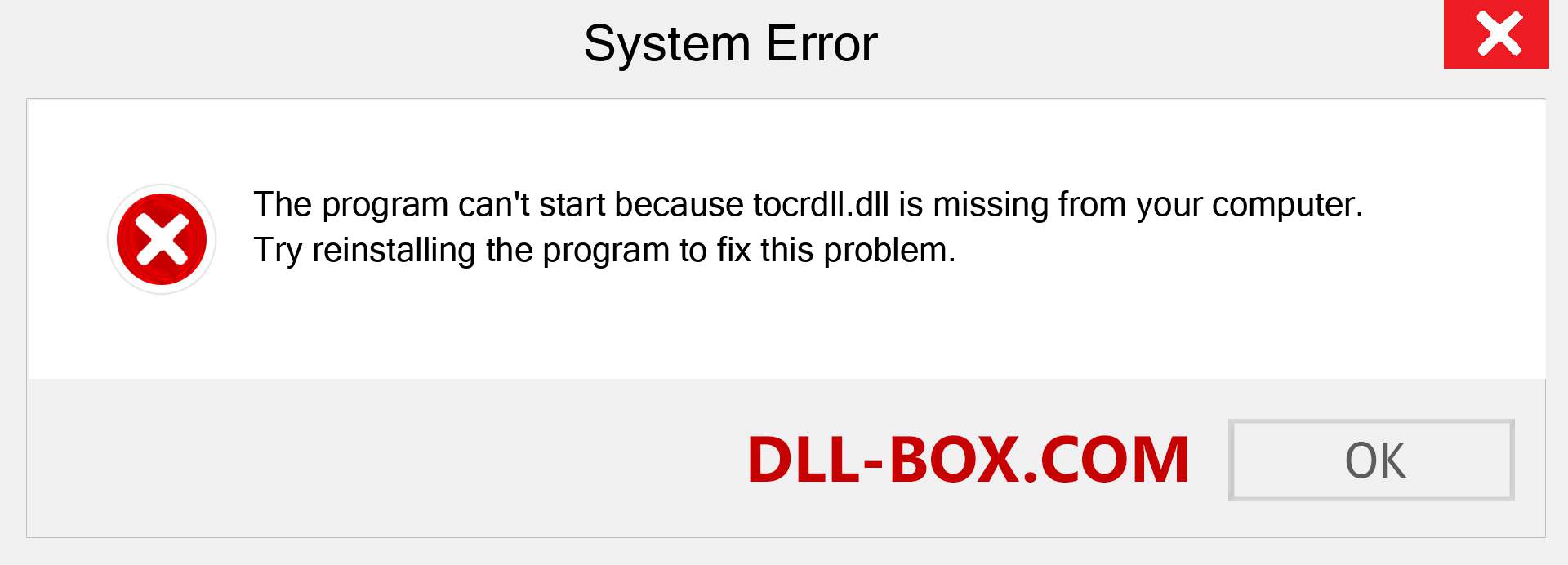  tocrdll.dll file is missing?. Download for Windows 7, 8, 10 - Fix  tocrdll dll Missing Error on Windows, photos, images